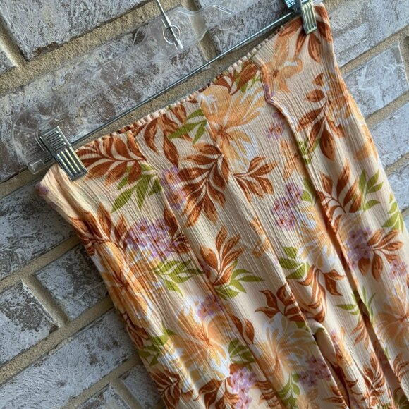 Billabong Floral Wide Leg Pants - Orange, Green, Pink - Picture 5 of 7